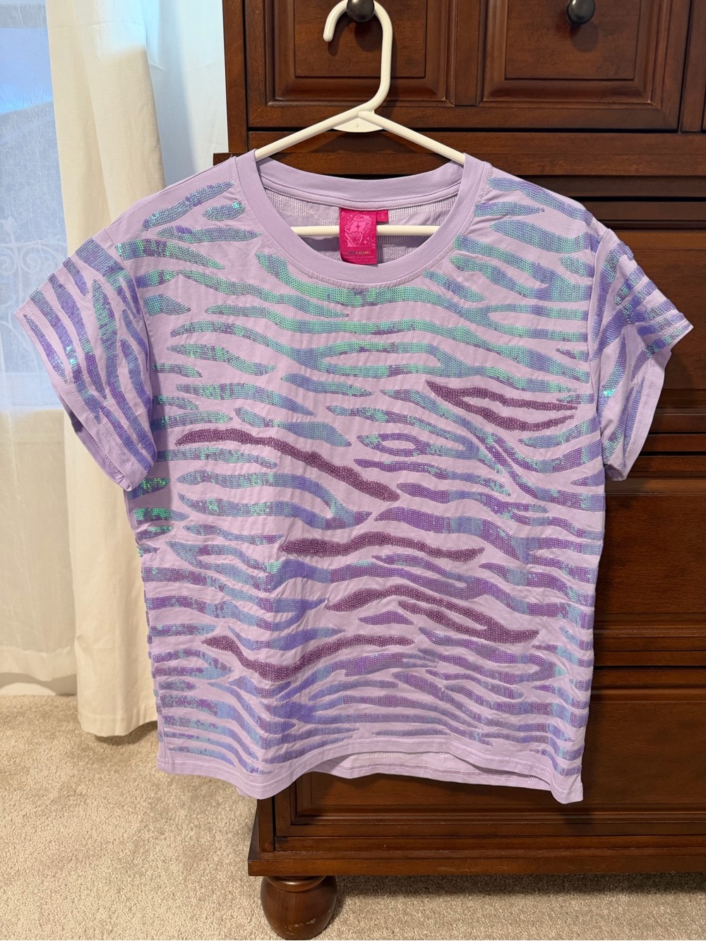 Queen of Sparkles Purple Tiger Shirt (NWOT)